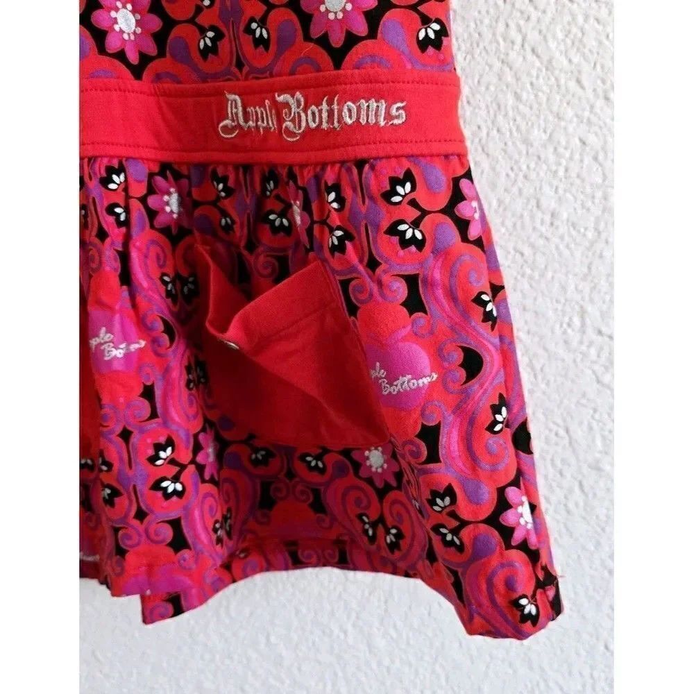 APPLE BOTTOMS Girls Size M Red Floral Polo Dress Drop Waist 10/12 New With Tags - Picture 4 of 6
